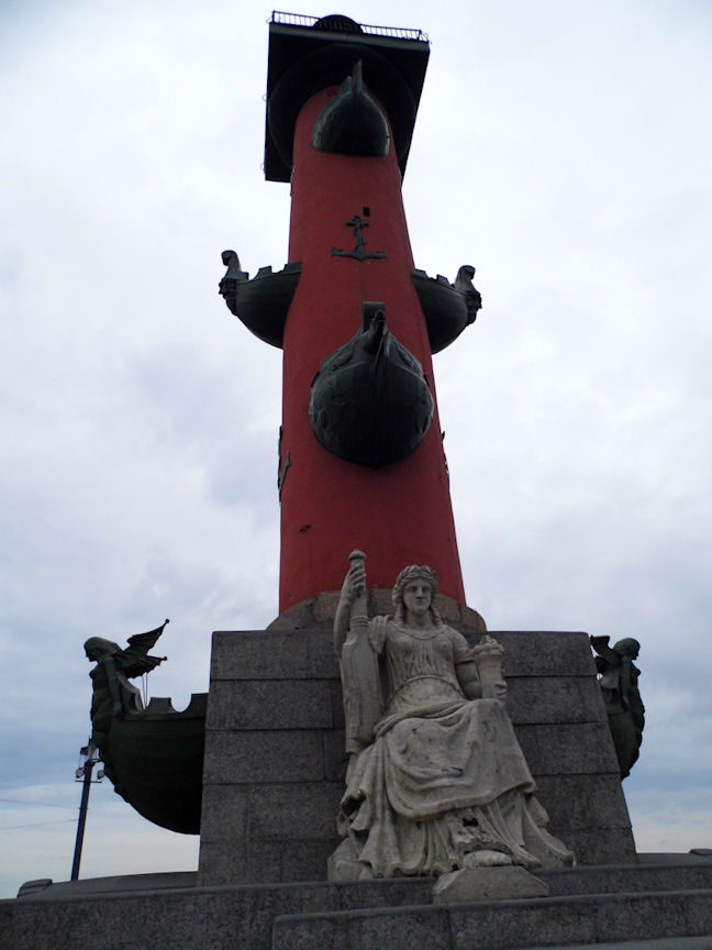 Rostral Column on the Spit of Vasilyevsky Island, St. Petersburg, Russia