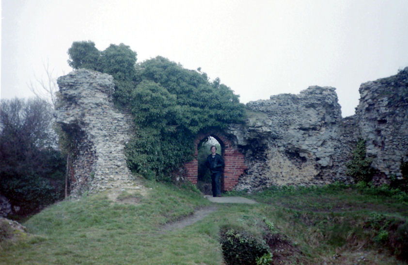 Andrew inside Bungay Castle, Suffolk