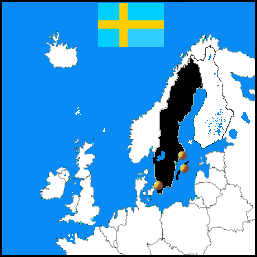 Map of Sweden showing position of Malm�