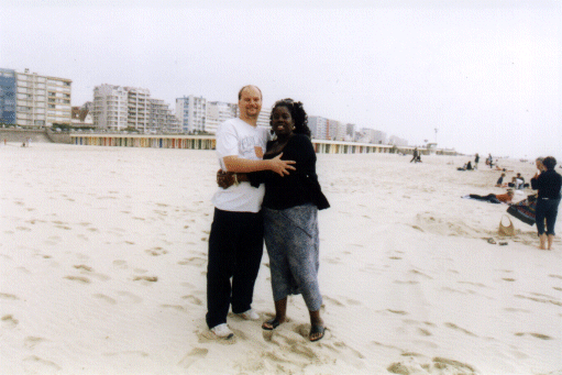 Andrew and Jacqui on the Paris Plage in Le Touquet, Pas de Calais, France