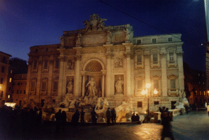 The Trevi Fountain after Dark, Rome, Italy