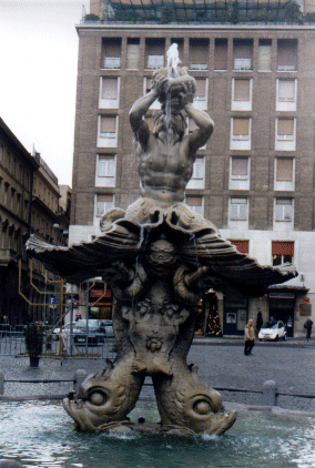 Tritone Fountain, Via Veneto, Rome, Italy
