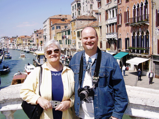 Andrew and his Mum in Venice, Italy