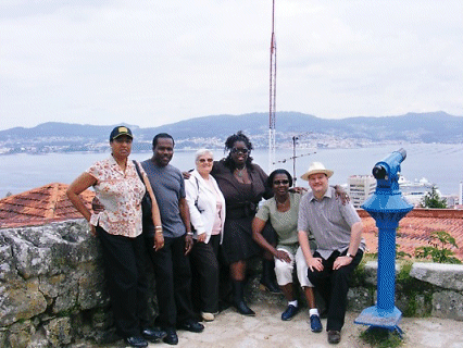 The Whole Gang (L-R: Hannah, Stanley, Doreen, Jacqui, Elize and Andrew), Vigo, Spain