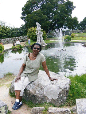 Jacqui's Mum at Vigo Castle, Spain