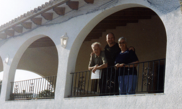 Andrew with his parents, Spain