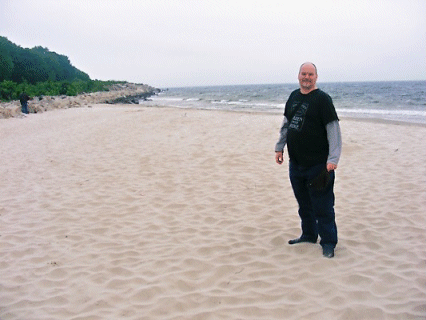 Andrew on Westerplatte Beach, Gdańsk, Poland