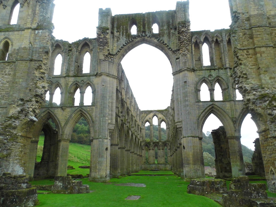 Dramatic view of Rievaulx Abbey, North Riding of Yorkshire