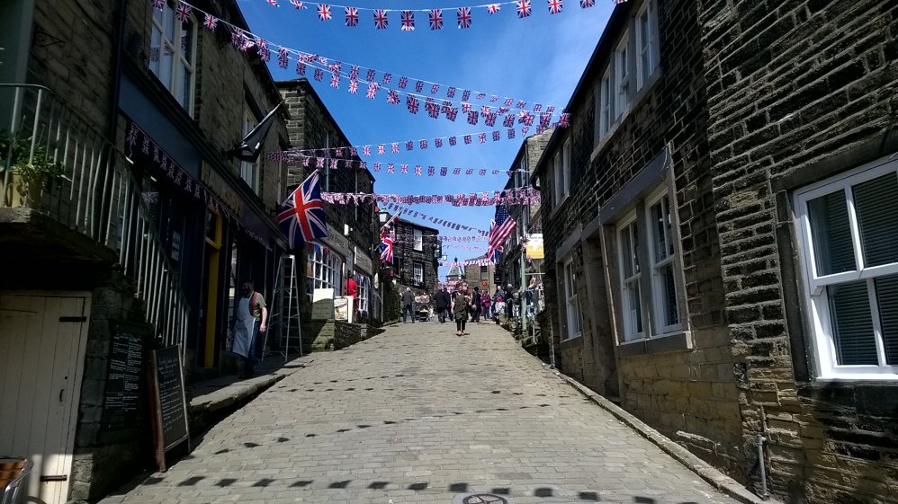 Looking back up Main Street, Haworth, West Riding of Yorkshire