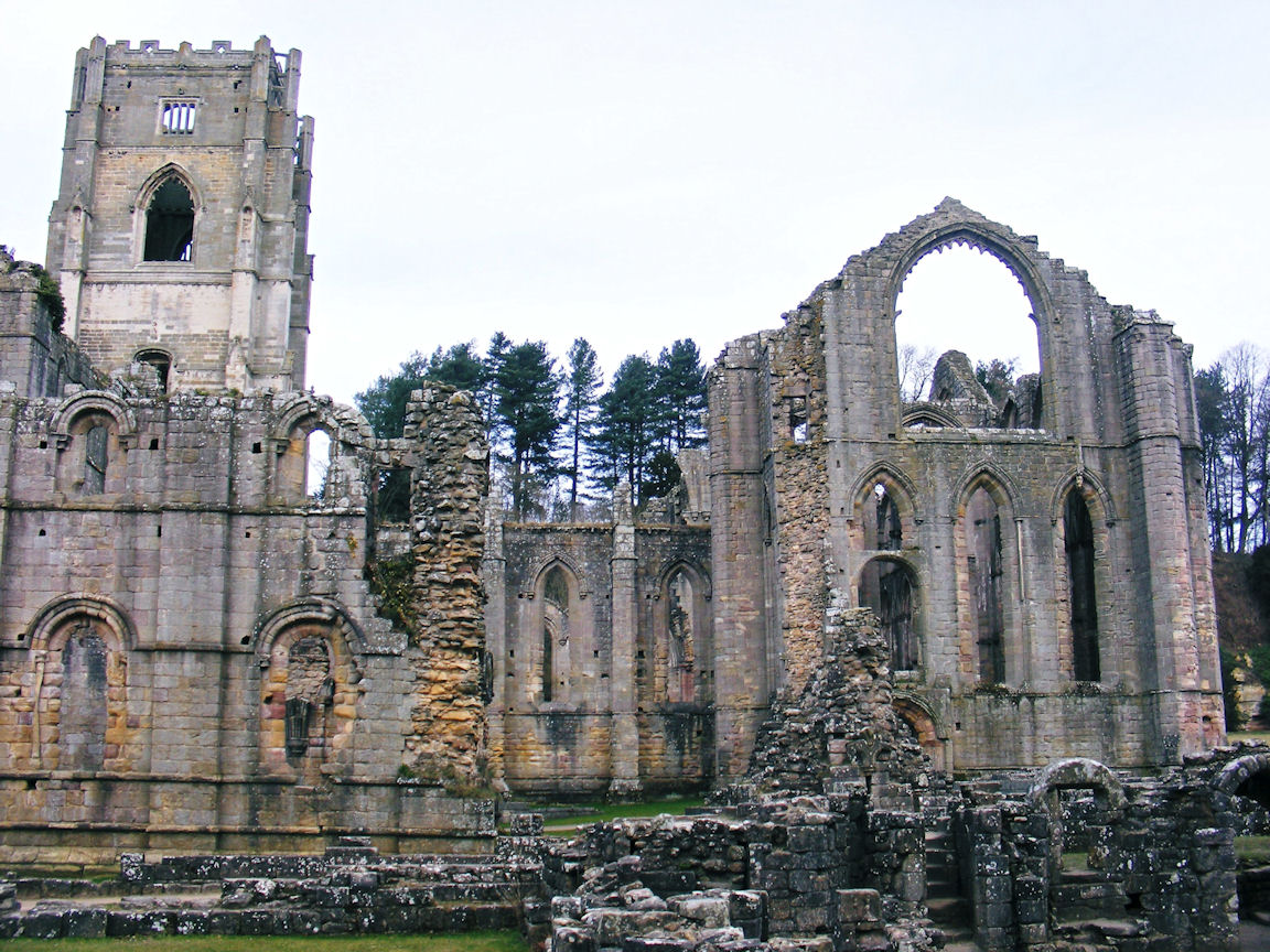 Massive Ruins - Fountains Abbey, North Riding of Yorkshire