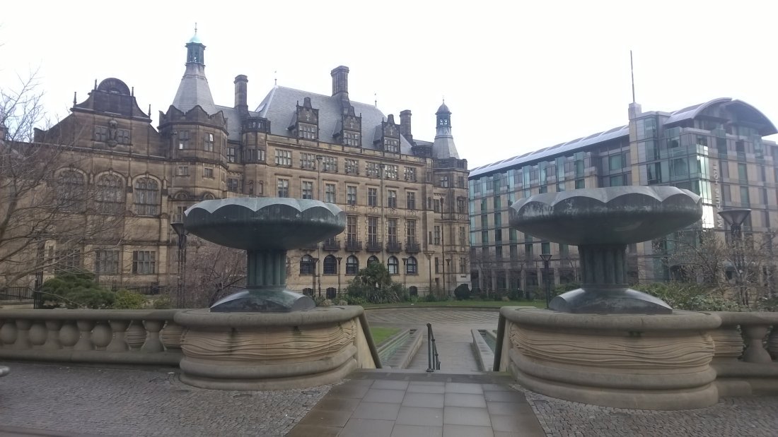Sheffield Town Hall and the Peace Garden, West Riding of Yorkshire