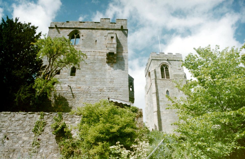Marmion Tower and West Tanfield Church, North Riding of Yorkshire