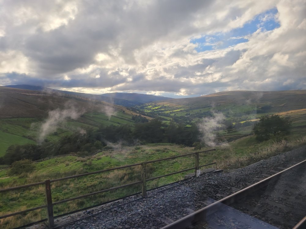 The Dent Valley with Steam Train Puffs, Settle to Carlisle Railway, West Riding of Yorkshire