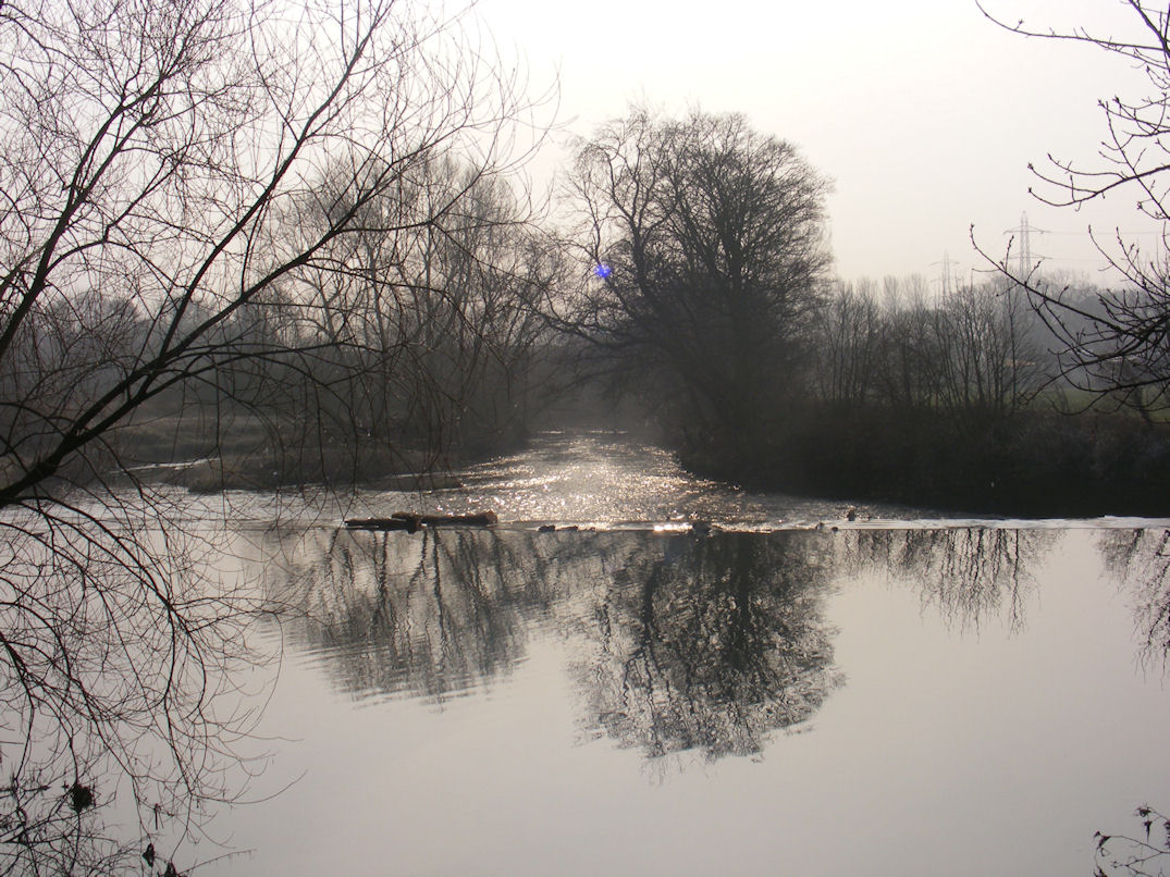 River Aire, Kirkstall Park, Leeds, West Riding of Yorkshire