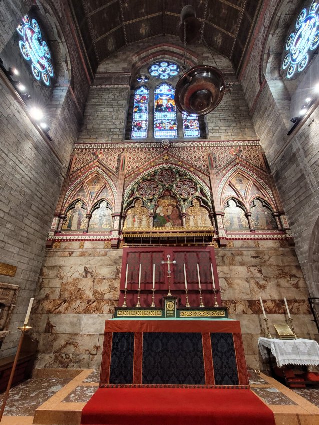 The High Altar with works by William Morris, Edward Burne-Jones, Dante Gabriel Rosetti and Ford Maddox Brown, St. Martin-on-the-Hill, Scarborough, North Riding of Yorkshire