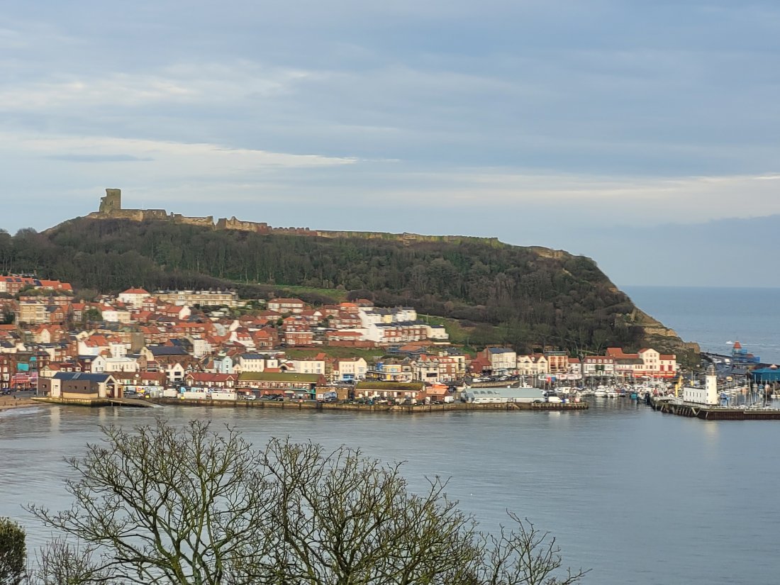 Scarborough Castle overlooking South Bay, North Riding of Yorkshire