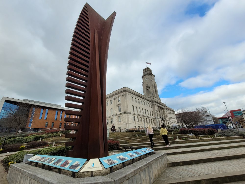 Crossing (Vertical) and Barnsley Town Hall, West Riding of Yorkshire