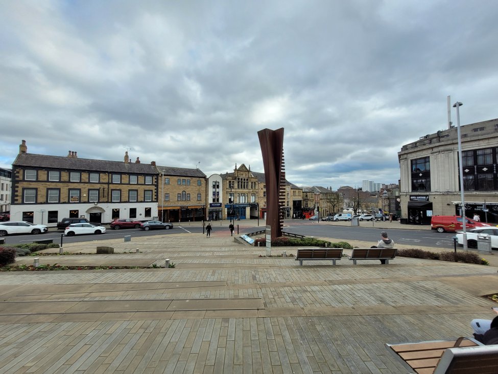 Barnsley Town Centre from the Town Hall Gardens, West Riding of Yorkshire